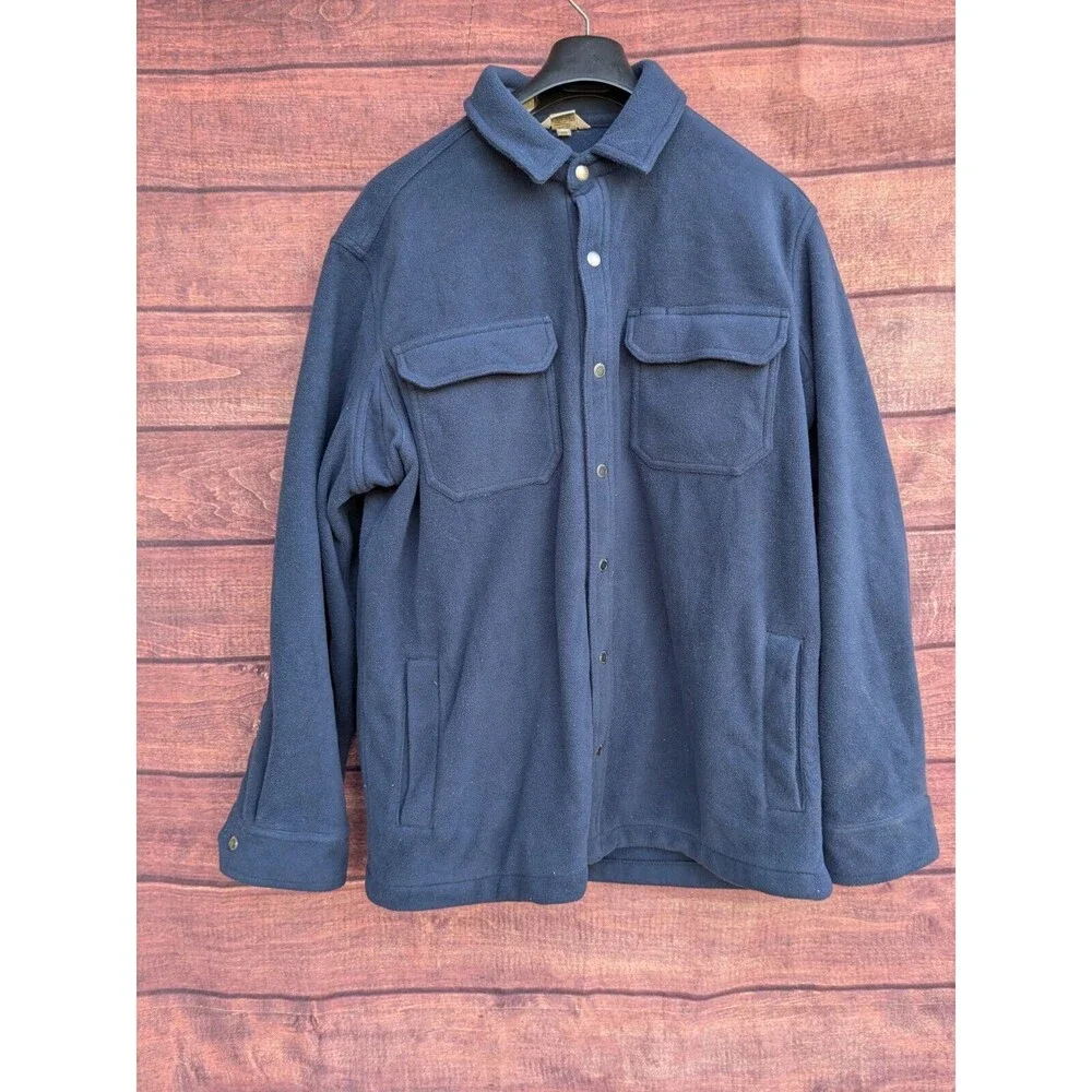 Duluth Trading Shoreman Fleece Snap Shacket‎ L Outdoors Work Heavy Warm Winter